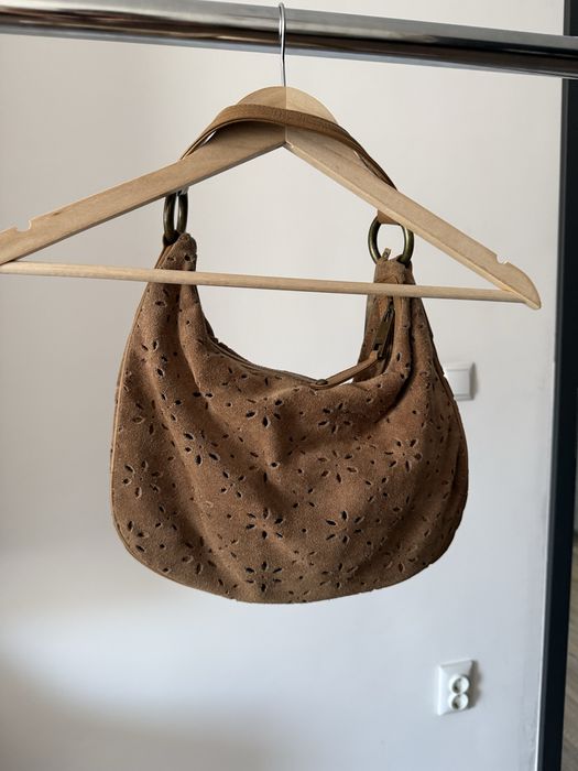 Чанта Mango от естествен велур