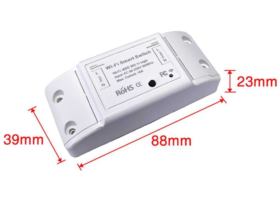 Умен превключвател WiFi съвместим с Alexa и Google Home (WIFI 16A)