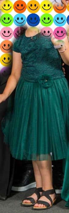 Официална  тъмно зелена рокля