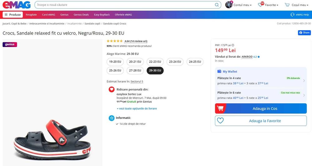 ! Sandale Copii CROKS Unisex Noi Nr 29-30