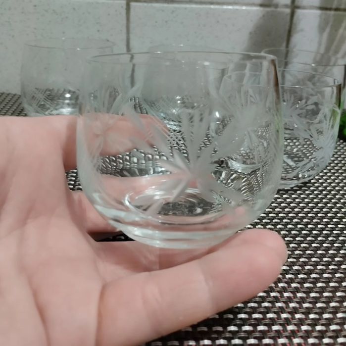 Стопки времён СССР, стекло, резьба