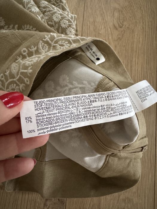 Pantaloni Zara cu broderie, XS
