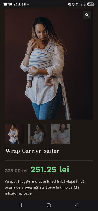 Marsupiu pentru bebelus , nou nepurtat