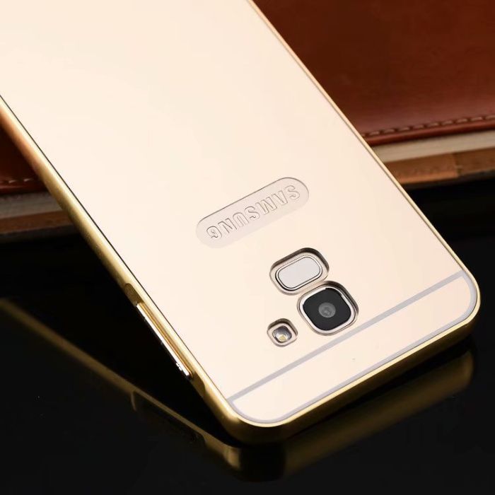 Husa / Bumper aluminiu + spate Oglinda Samsung Galaxy A8 2018, J1 2016