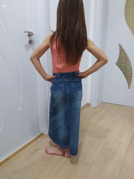 Детска дълга дънкова пола