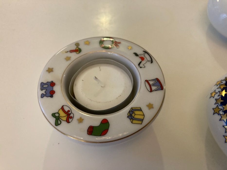 decoratiune camera copil portelan suport lumanare pictat in Bavaria