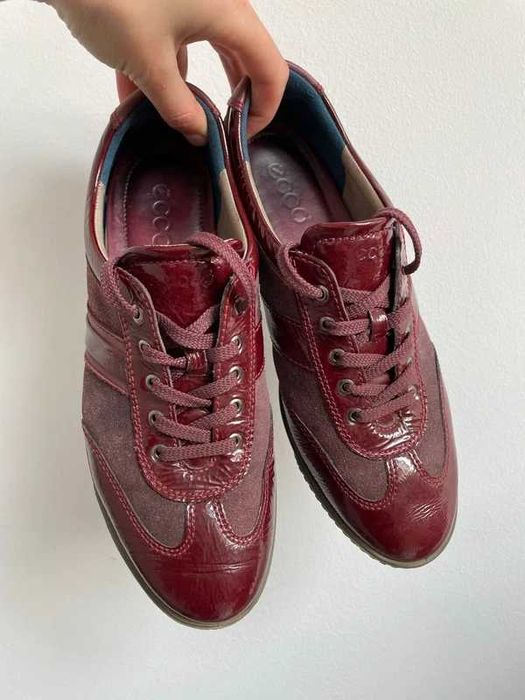 Sneakers Ecco din piele naturală burgundy | 39