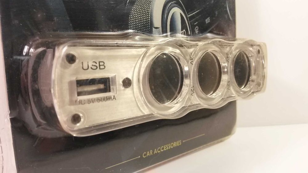 Контакт/зарядно за автомобил USB & Triple Socket IN-CAR