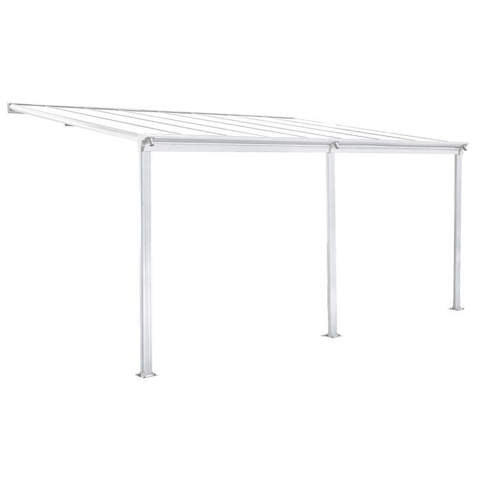 Acoperiș/verandă din aluminiu pentru terasă, aprox. 434 x 303 x 258 cm - Alb
