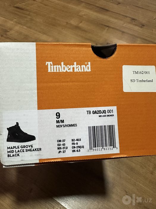 мужские полуботинки Timberland Maple Grove Mid Lace Sneaker Black 43ра