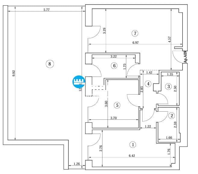 Apartament 3 cam, decomandat de vanzare Silk District, bloc intabulat