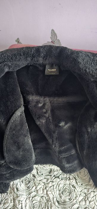 Pull&Bear Geaca piele întoarsă imblanita