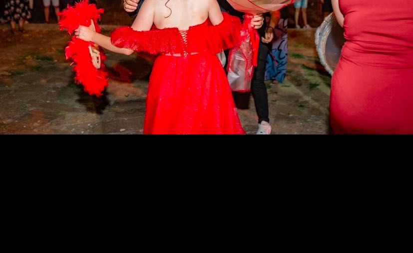 Червена бална дълга официална рокля