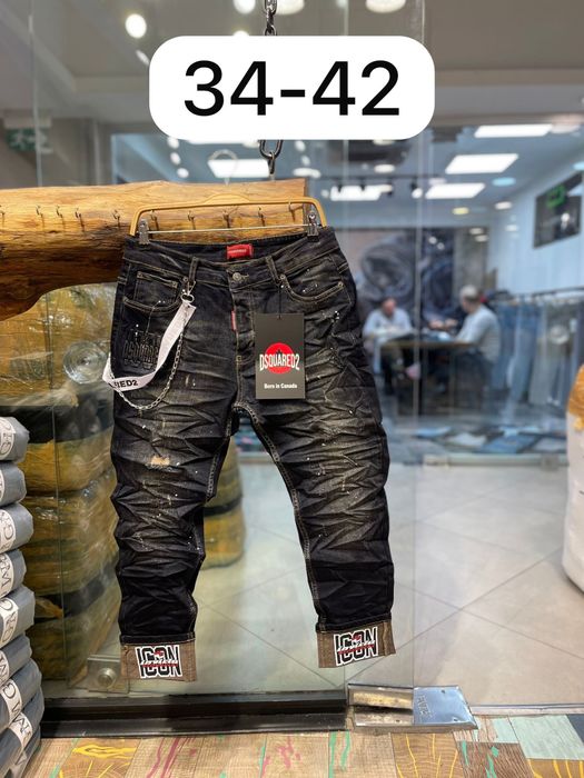 Blugi/Jeans Barbati Dsquared Albastru Murdar Slim Fit!(2116)