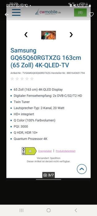 Samsung qled GQ65Q60RGTXZG