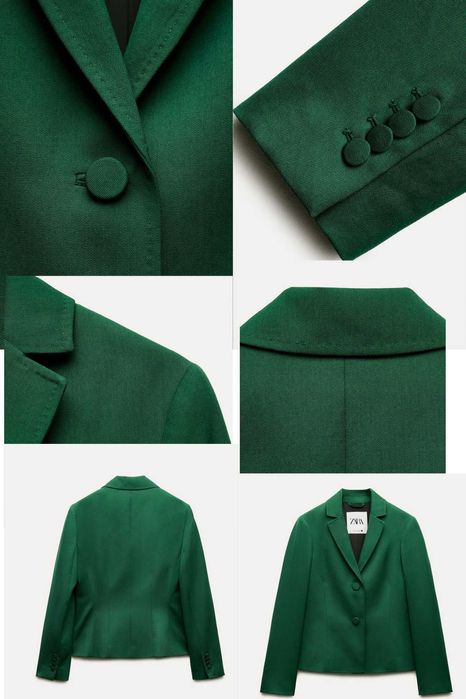 Комплекти Зара зелен 100 % вълна и черен полиамид НОВИ с етикет