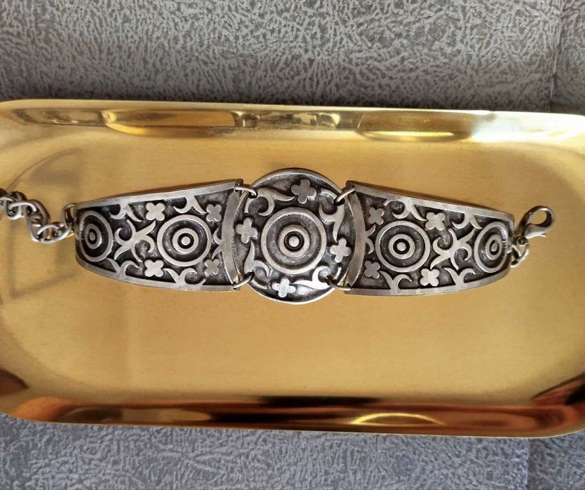 Браслет стиль БОХО. Бижутерный сплав состареный,посеребреный.