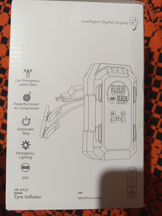 Стартер за акумулатор -компресор за помпане на гуми