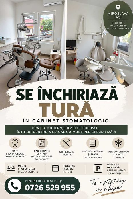 Inchiriere tură cabinet stomatologic complet echipat – Miroslava