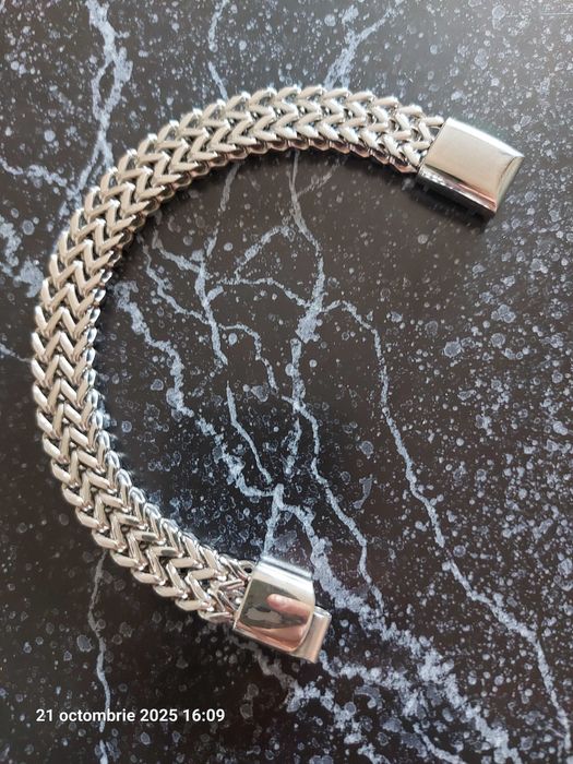 Bratara dama inox si pt barbat inox cu piele si capuri dragon