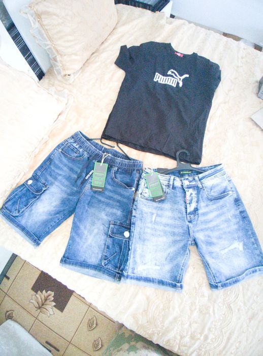 Нови къси мъжки дънки два модела