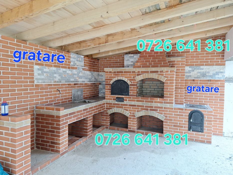 Gratar rustic de cărămidă plita țărănească cuptor de pâine afumături m