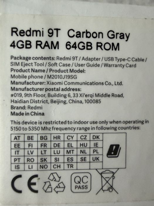 Продам смартфон Xiaomi redmi 9T