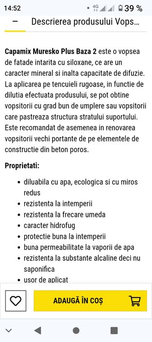 Vând vopsea lavabila de exterior