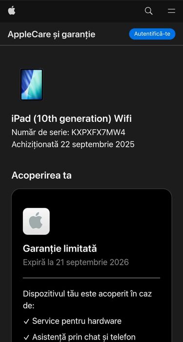 iPad 10 (2024) v2, 64GB, Wifi, Blue, factura si garantie