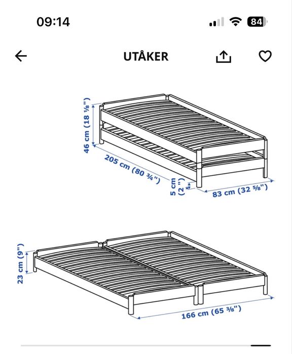 Pat ikea stivuibil 80x200