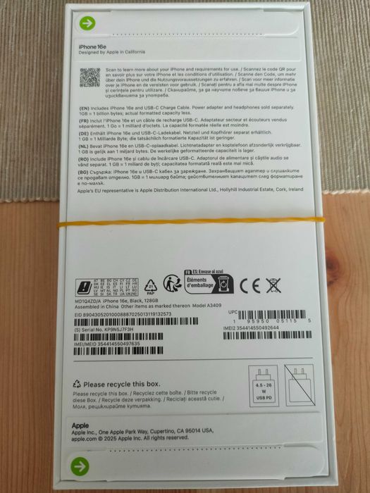 НЕРАЗОПАКОВАН Iphone 16 E 128 GB black