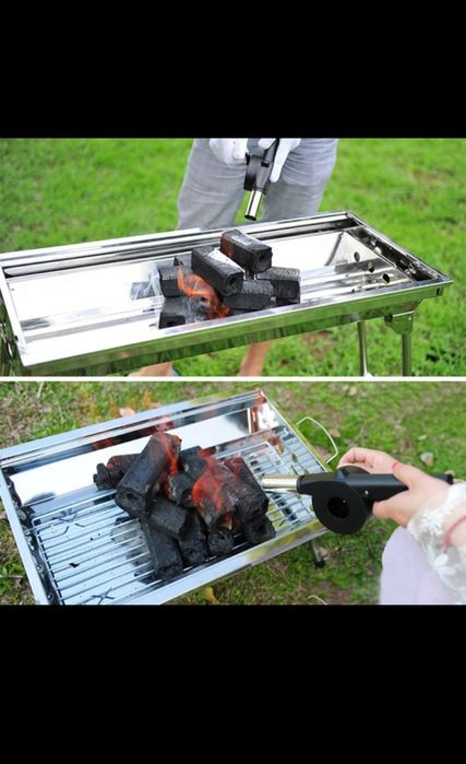 Мини портативный ручной механичиски ветилятор для барбекю и пекника