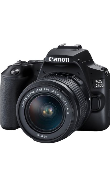 Фотоапарат DSLR Canon EOS 250D, 24.1 MP, Wi-Fi, 4K, Черен + Обектив EF