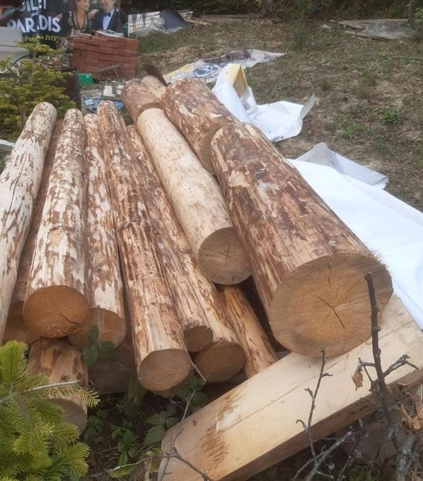 Bile de brad rotunde și decojite