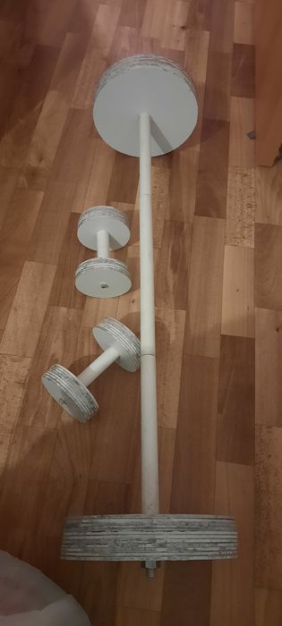 Срочно продам самодельные гирю и гантели