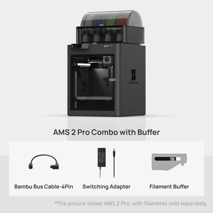 Bambu Lab P1S AMS 2 Pro Combo – Imprimantă 3D 256 mm, 500 mm/s