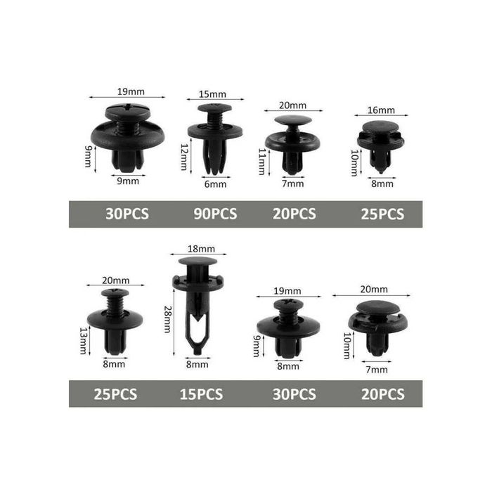 Комплект щипки за кори и тапицерия 635 части – Автомобилни клипсове
