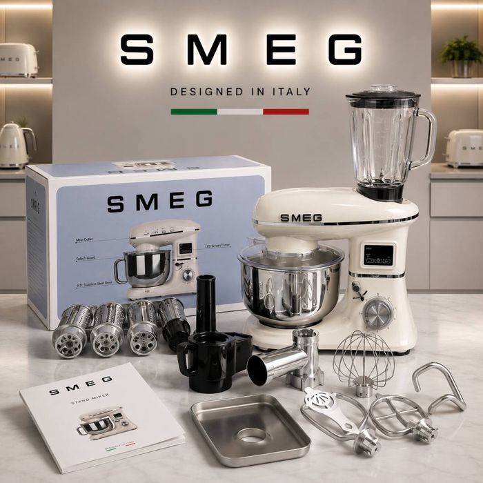 Кухонный комбайн, Планетарный миксер, Мясорубка, Блендер, Смег, SMEG.