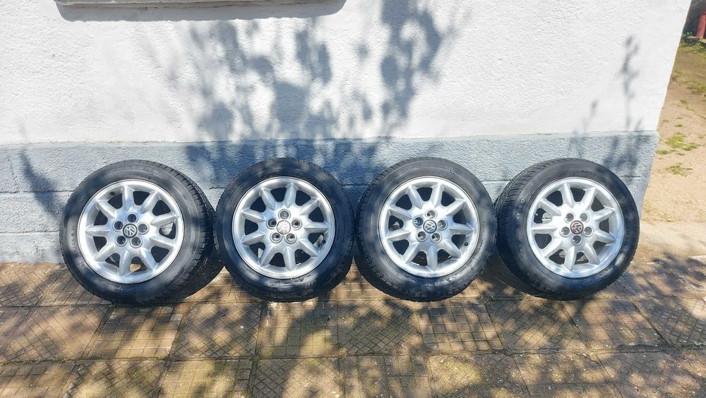 летни гуми с джанти R15 , 5X100 , 195X55 , firestone , стават за фолксваген голф 3