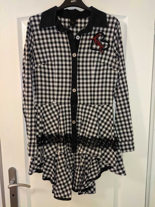 Дамска елегантна риза черно/бяло