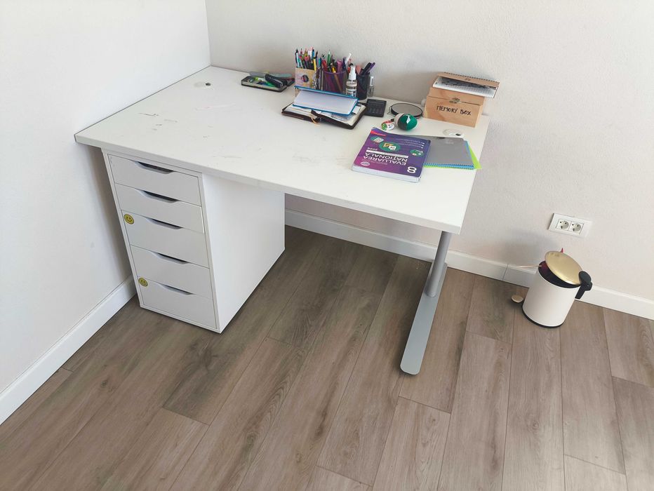 birou alb solid 120 x 80 cm