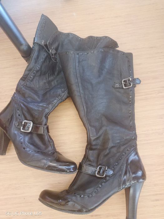 Ботуши естествена кожа 38 отлични