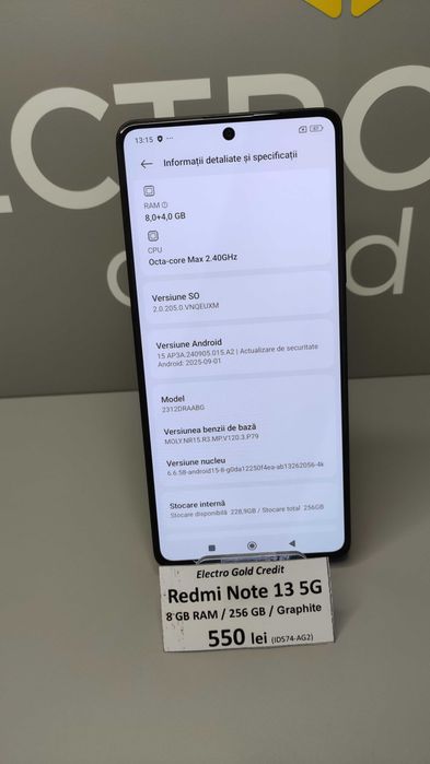 Xiaomi Redmi Note 13 5G 8GB RAM/256GB/Graphite Black ID574-AG2