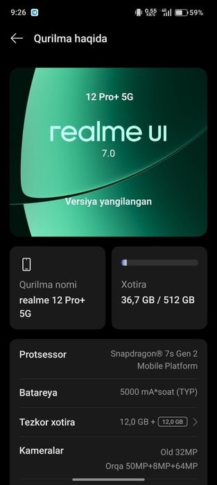 Realme 12 pro plus 5G 12+12/512
