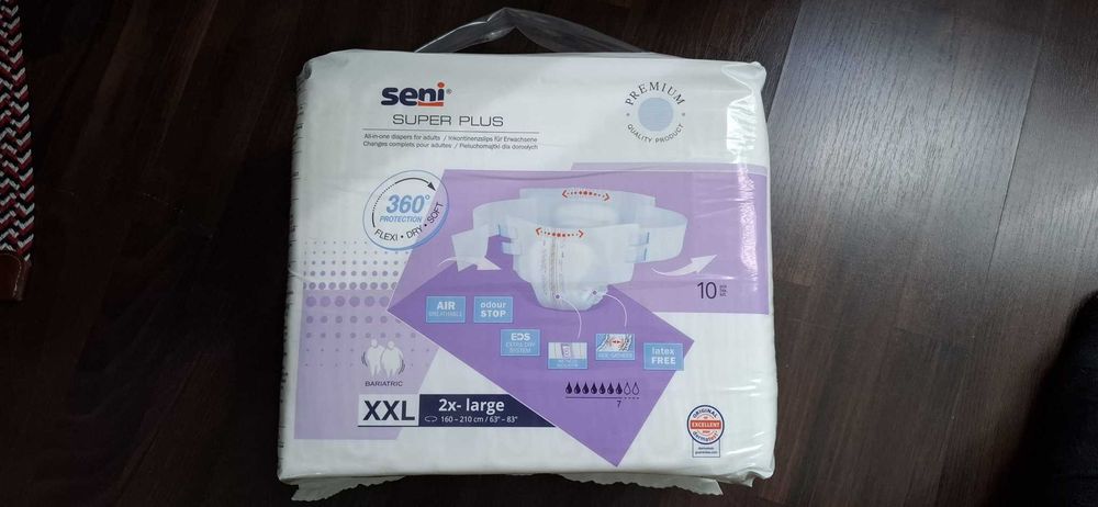 Scutece Super Plus Extra Extra Large, 10 bucati, Seni