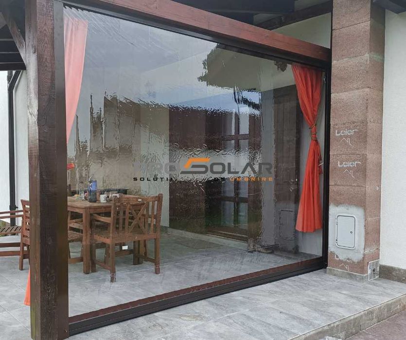 Pereti anti-vant/Rulou transparent/Folie capse/Prelata terasa