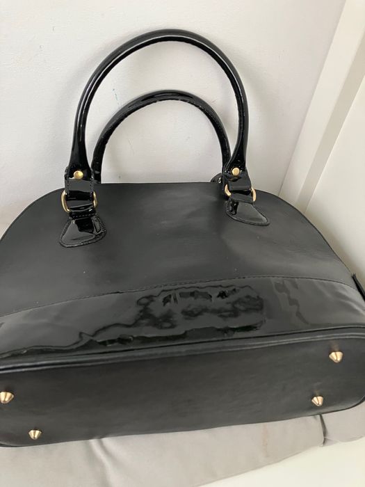 Poseta piele naturala femei, negru