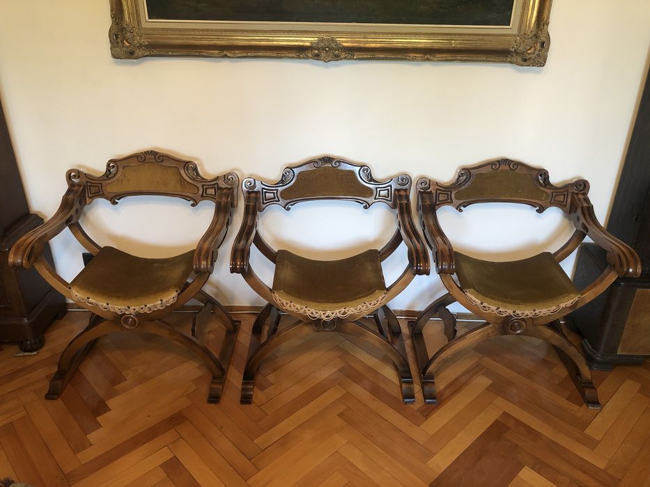 Set de 3 jilturi,scaune franceze din lemn masiv