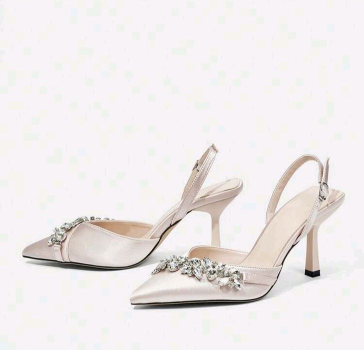 Pantofi cu toc înalt, culoare caisa, petrecere, nuntă, evenimente