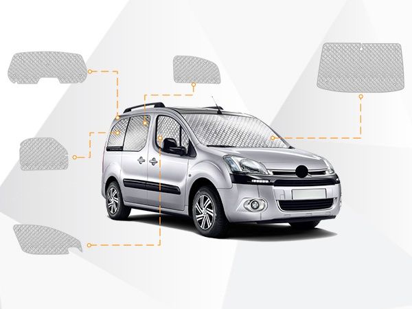 К-кт 8 части термоизолационни сенници за Citroen Berlingo 2008-2018